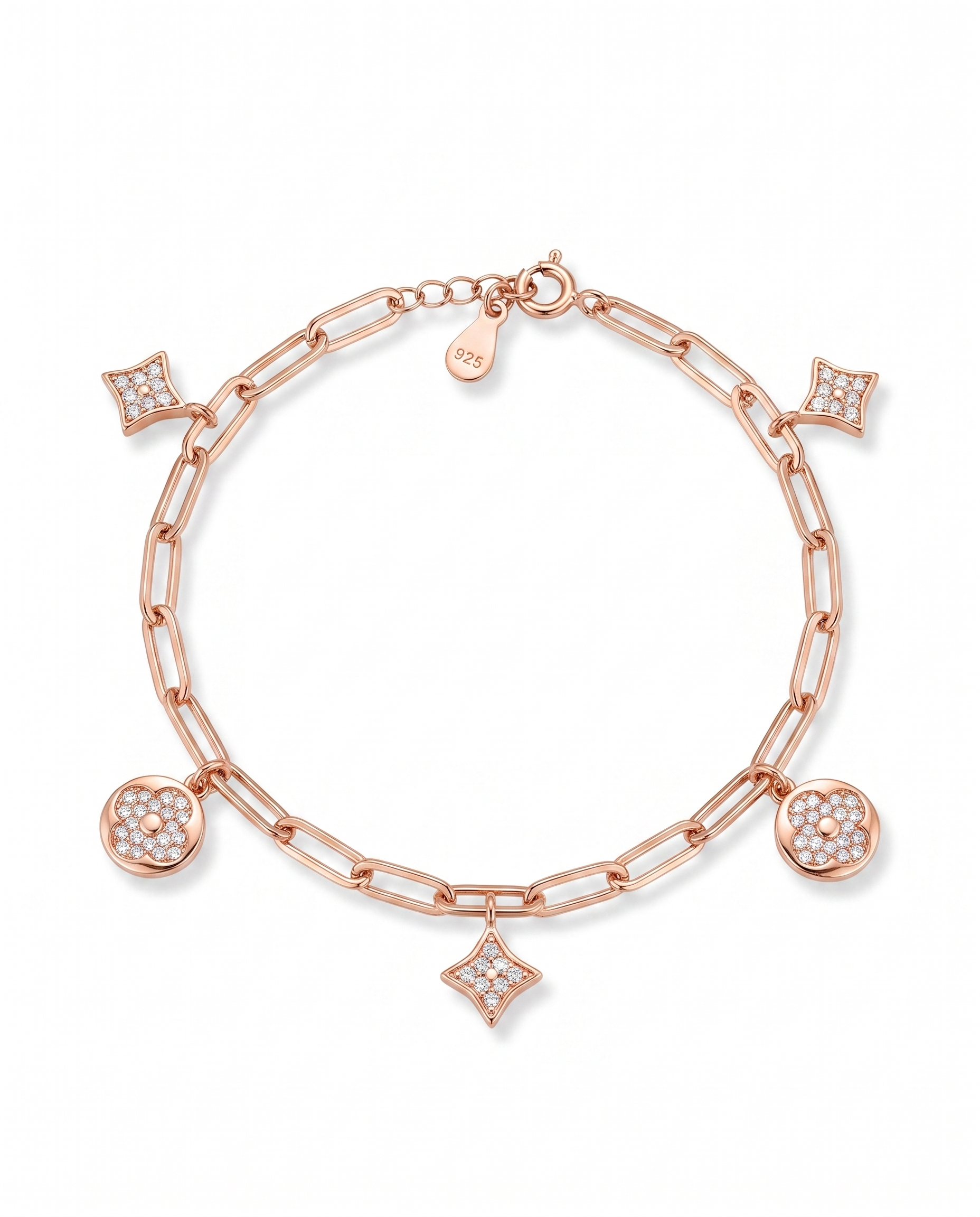 Star Circle Charm Bracelet
