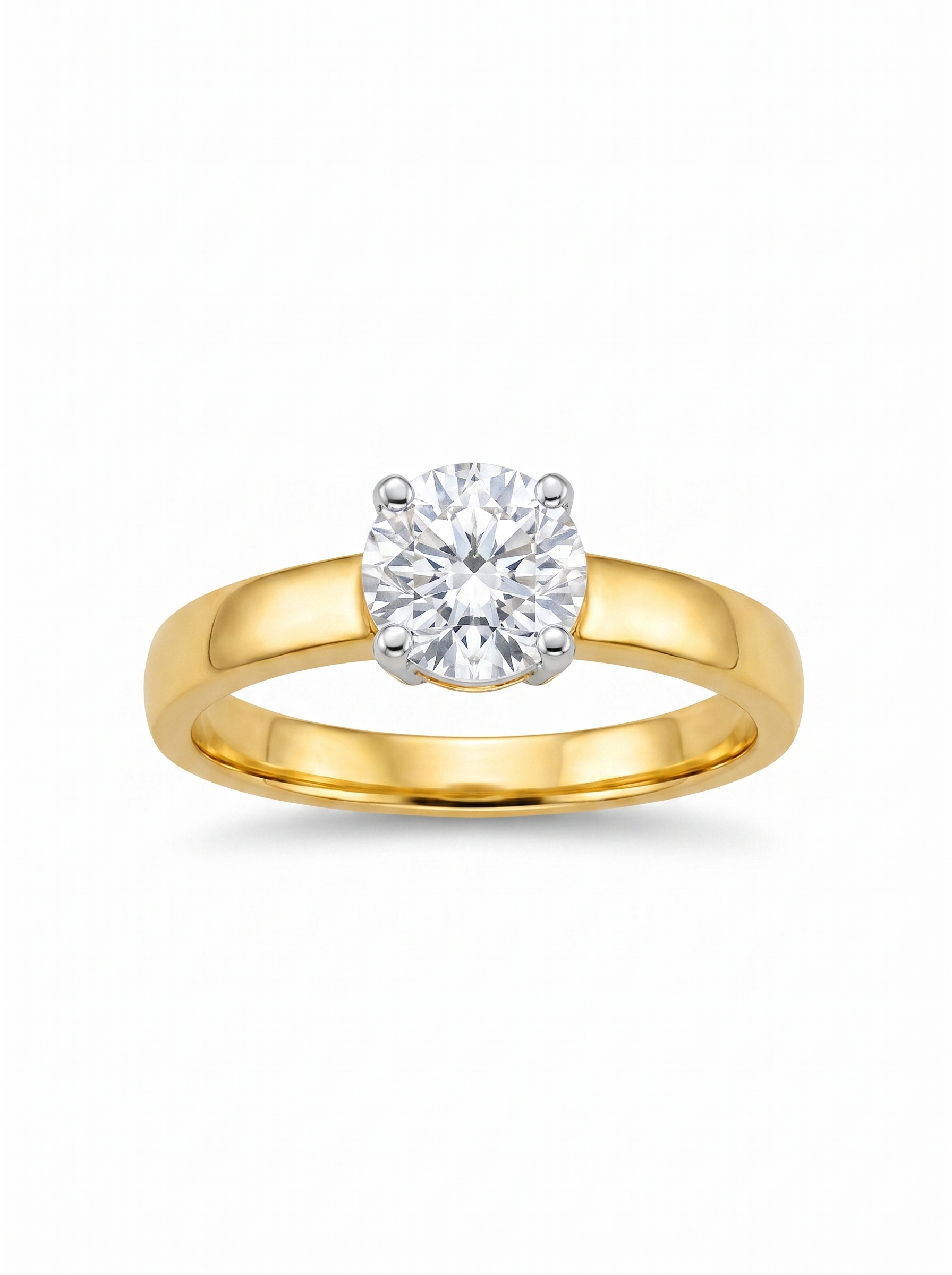 Round Solitaire Four-Prong Ring