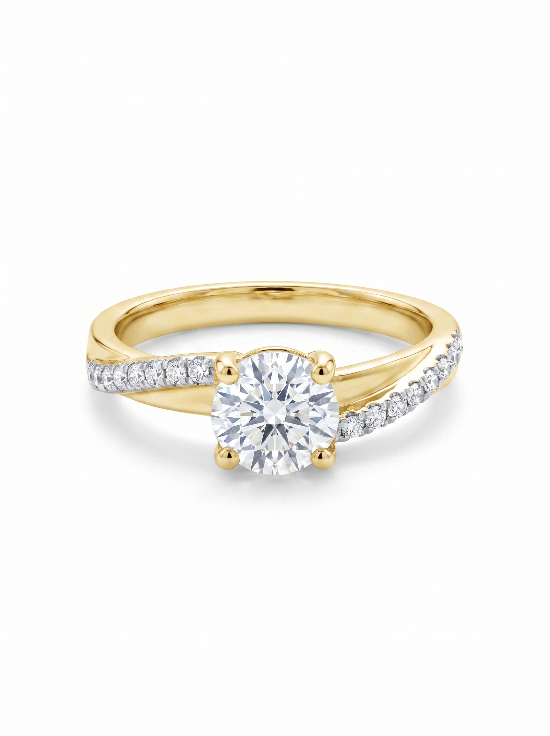 Twist Pave Solitaire Engagement Ring