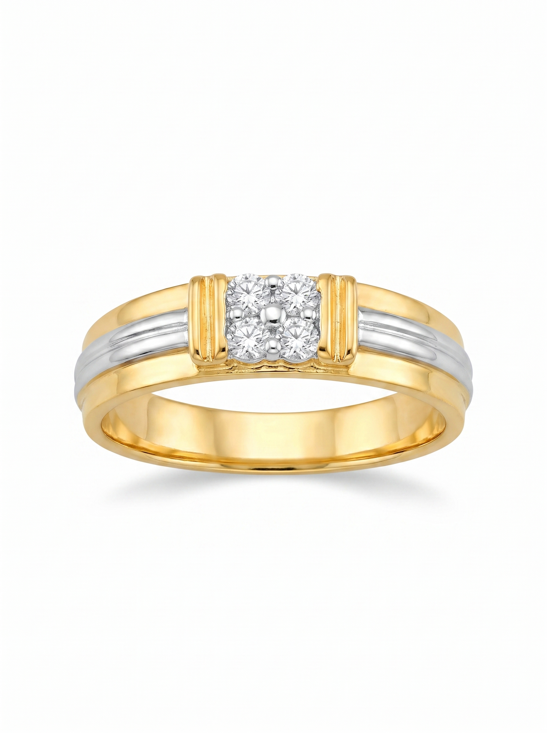 Four Stone Cluster Band Ring