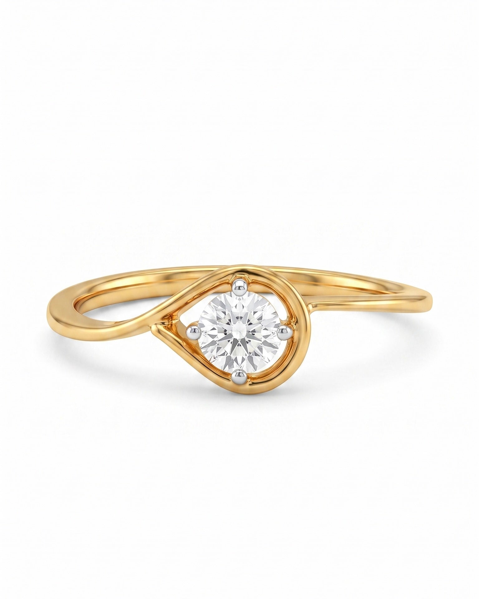 Teardrop Loop Solitaire Ring