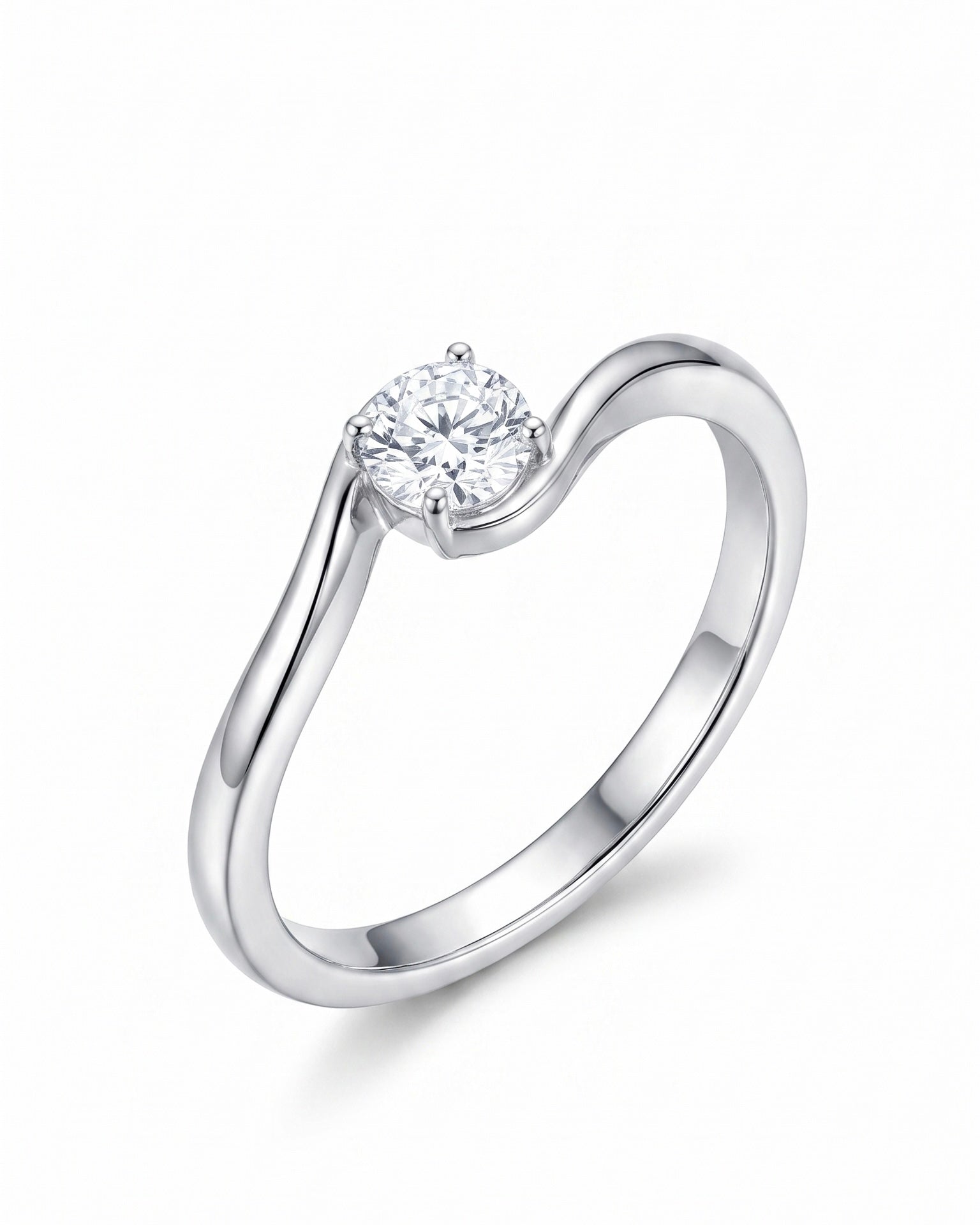 Bypass Solitaire Engagement Ring