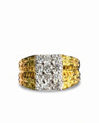 Textured Wide Band Cluster Ring