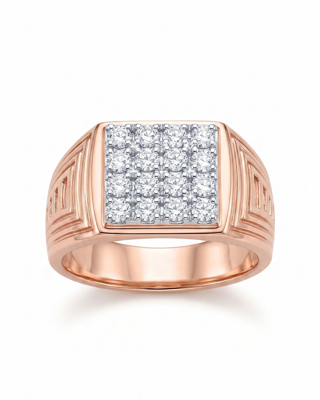 Greek Key Pave Signet Ring