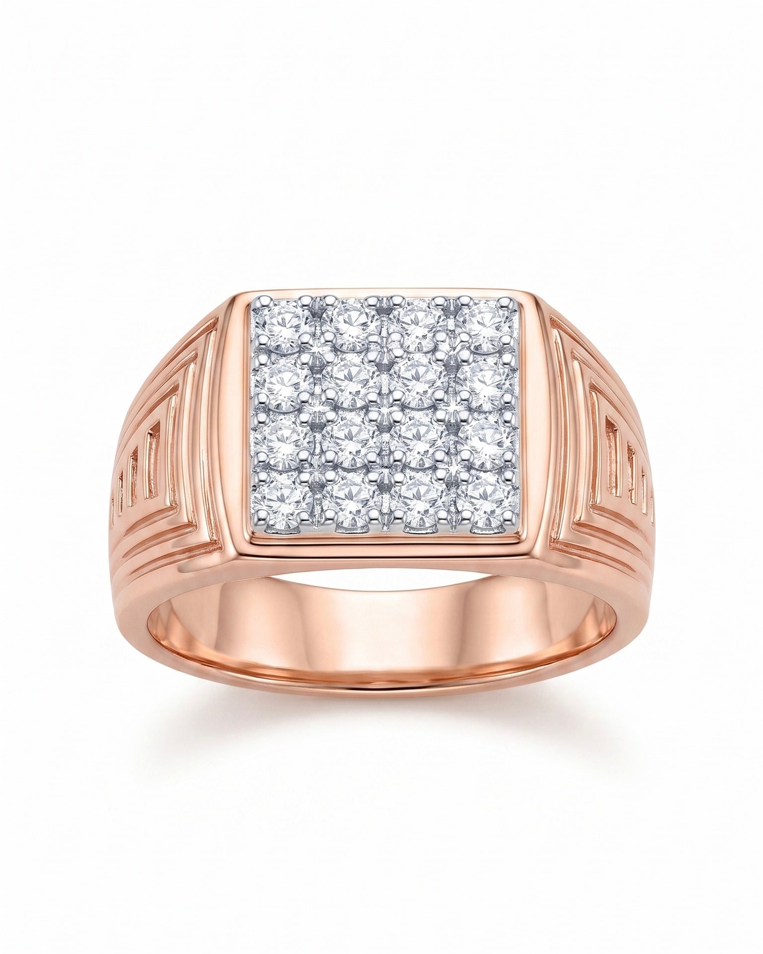 Greek Key Pave Signet Ring