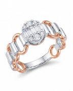 Chain Link Baguette Cluster Ring