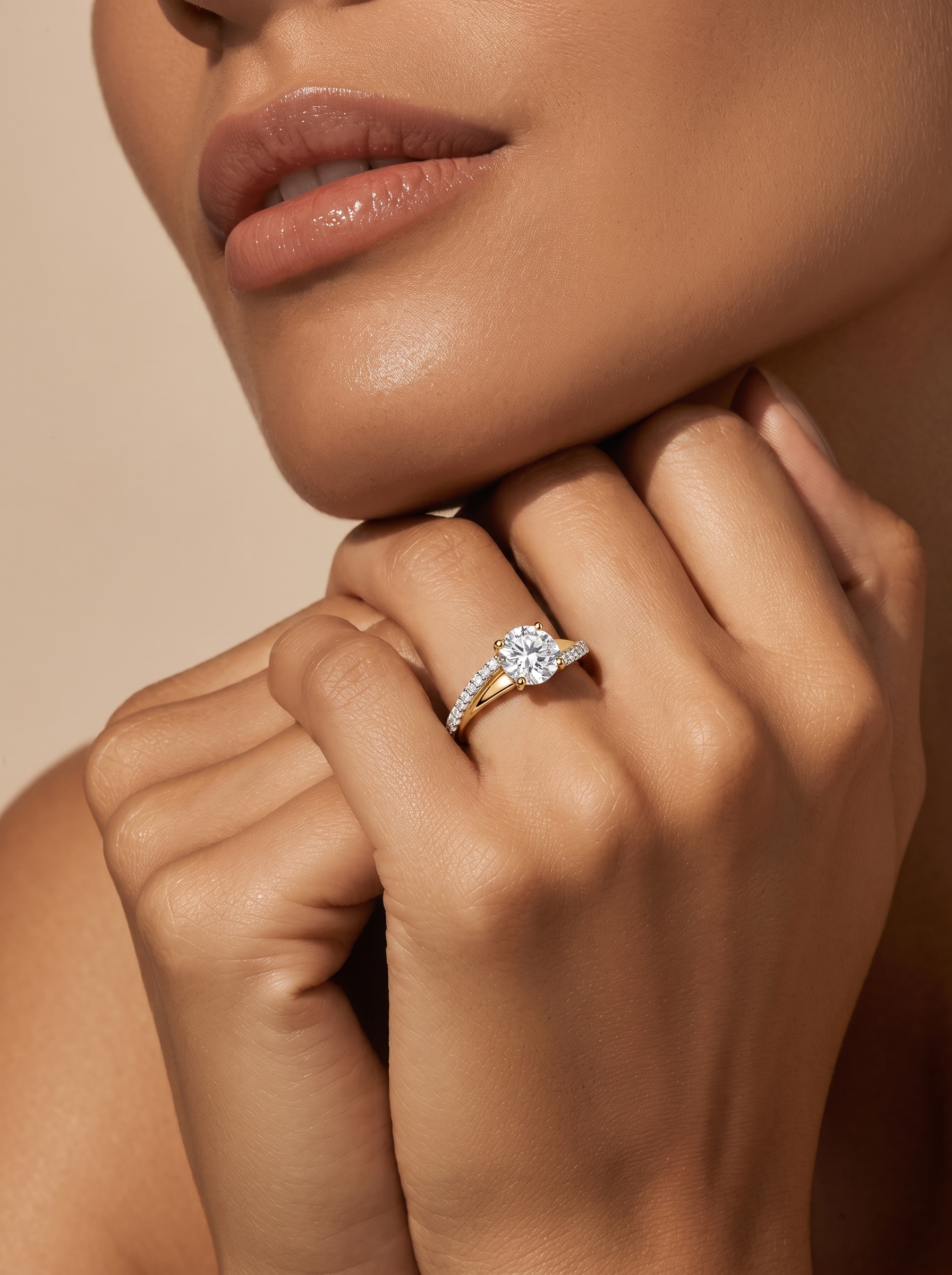 Twist Pave Solitaire Engagement Ring