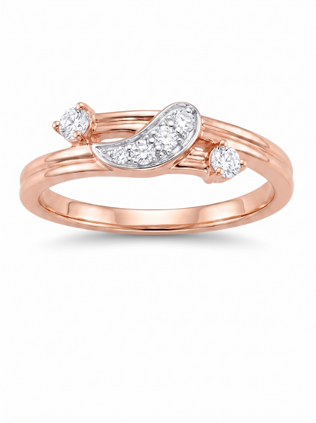 Swirl Five Stone Band Ring