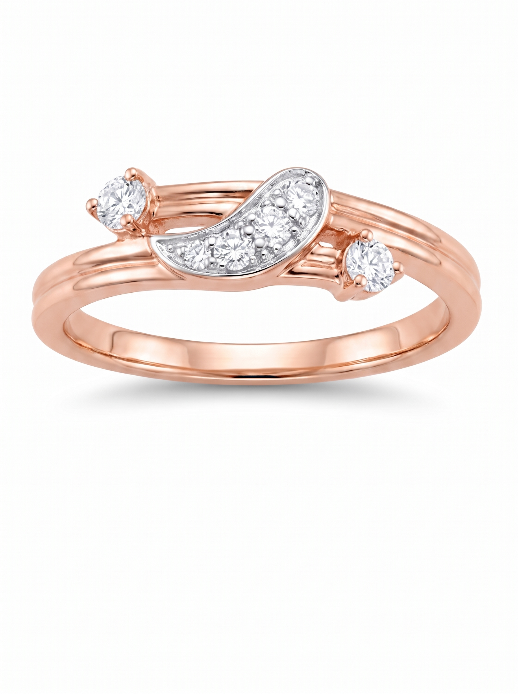 Swirl Five Stone Band Ring