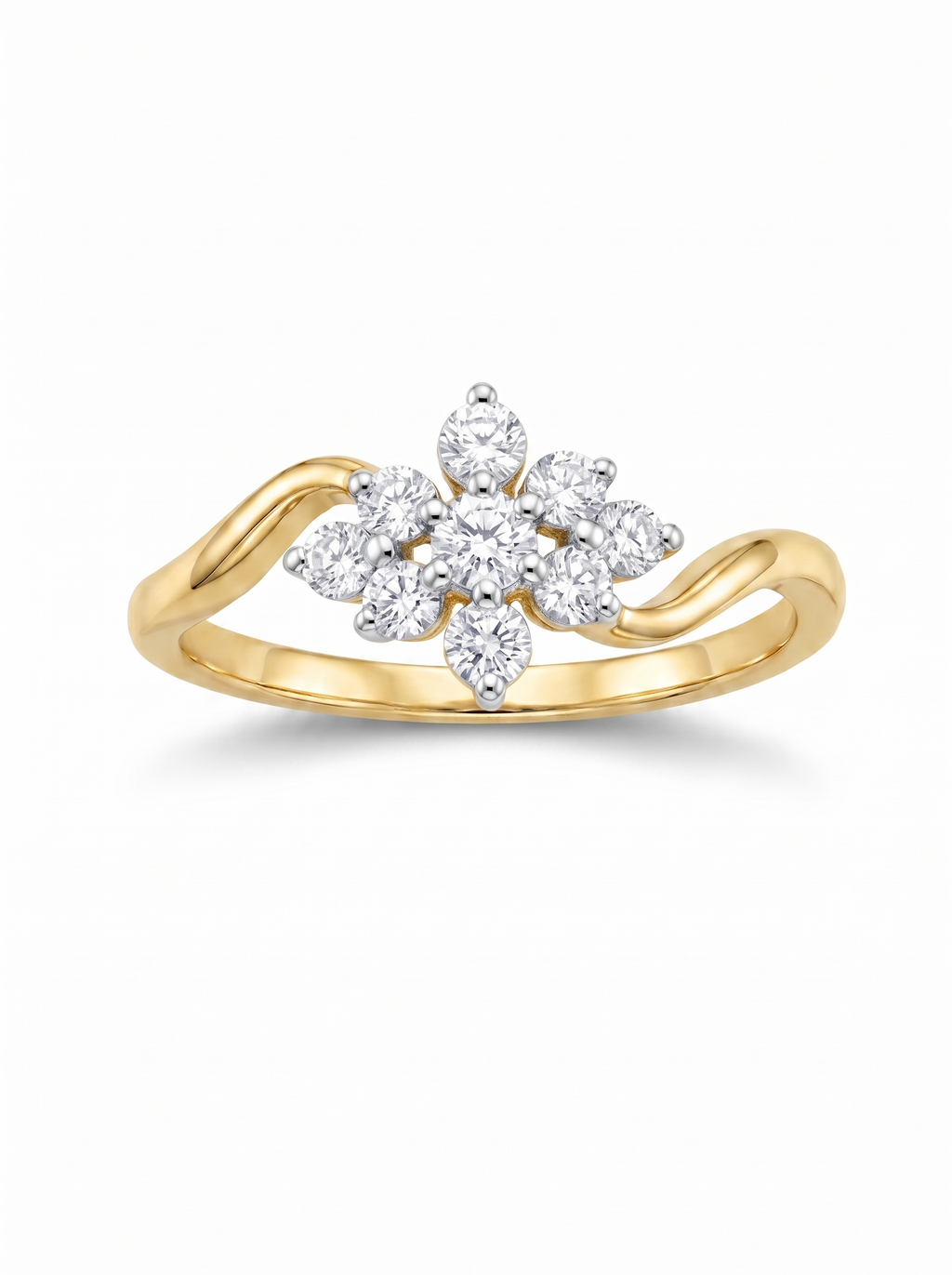 Floral Cluster Bypass Ring