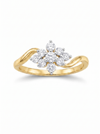 Floral Cluster Bypass Ring