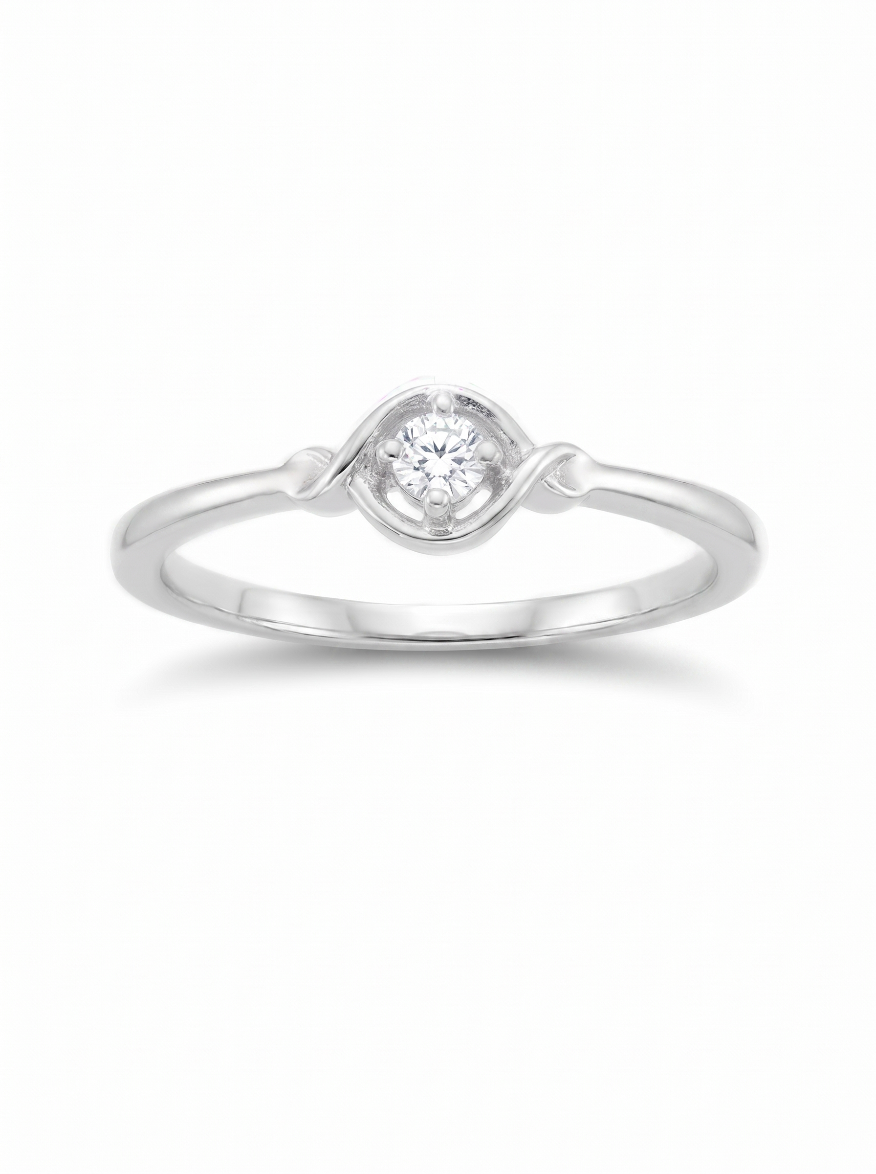 Twisted Frame Solitaire Ring