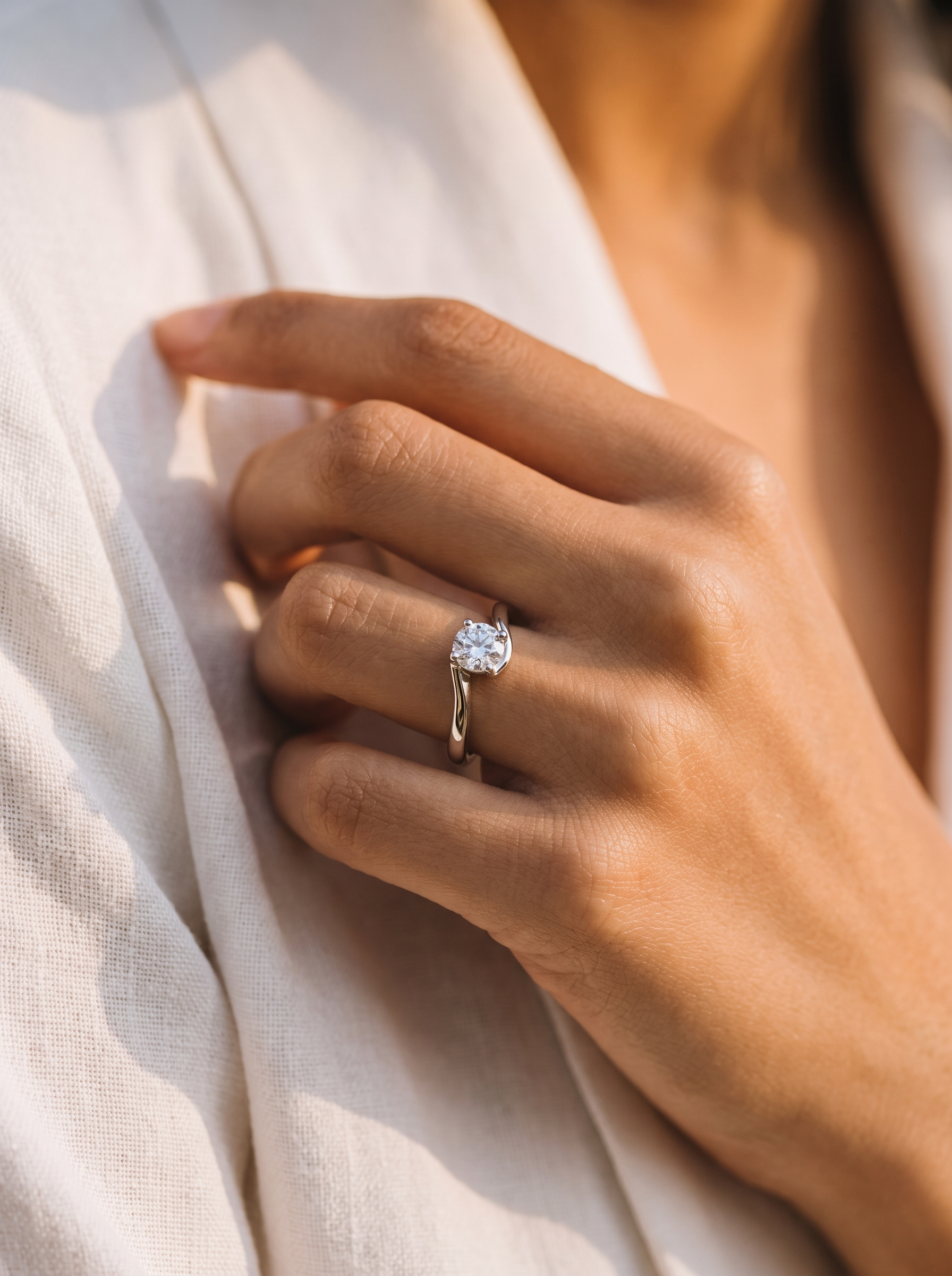 Bypass Solitaire Engagement Ring