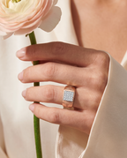 Greek Key Pave Signet Ring