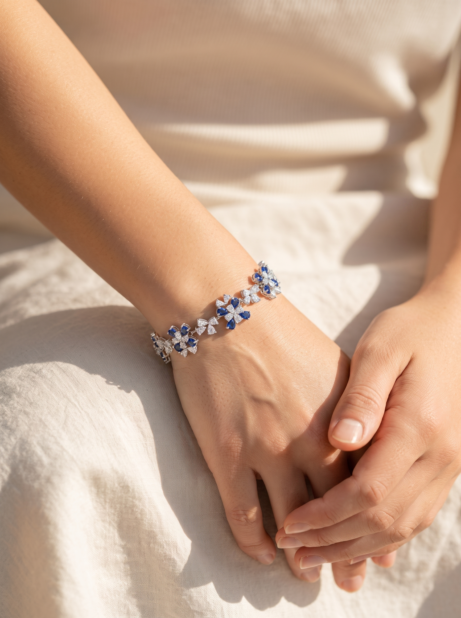 Floral Cluster Statement Bracelet