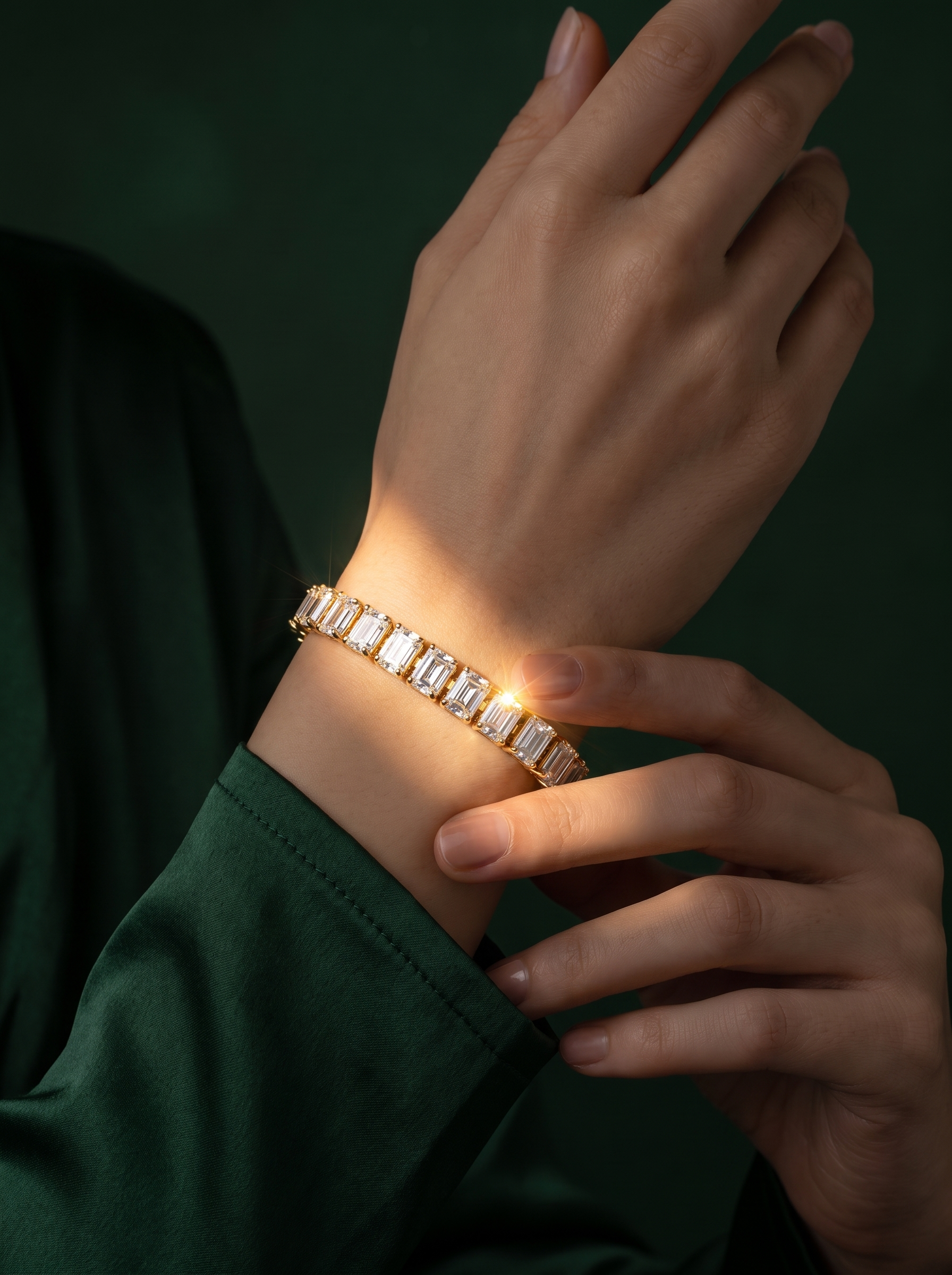 Emerald Cut Link Bracelet