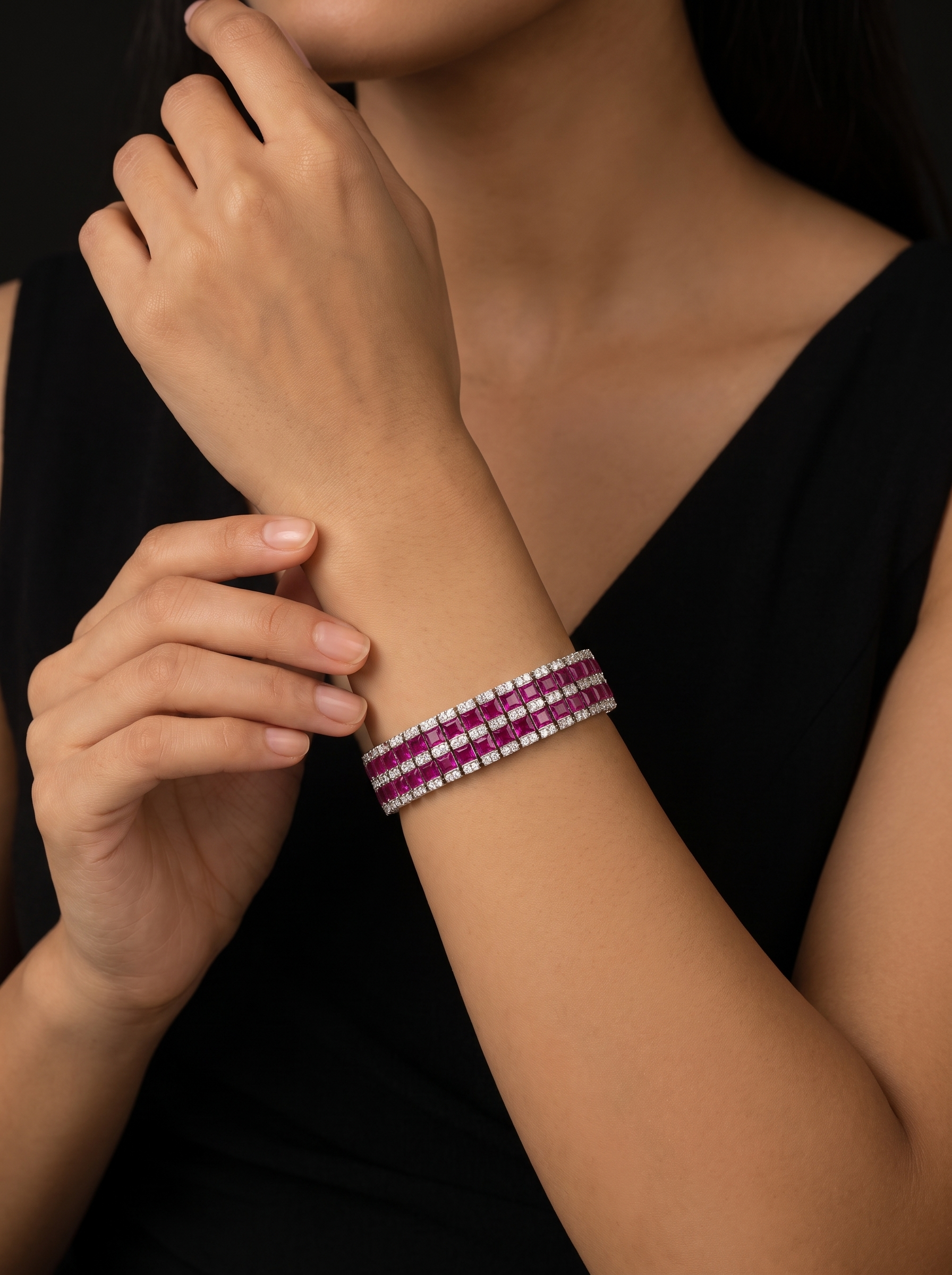 Ruby Row Tennis Bracelet