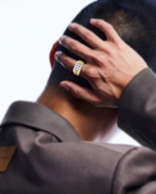 Grid Cluster Signet Ring