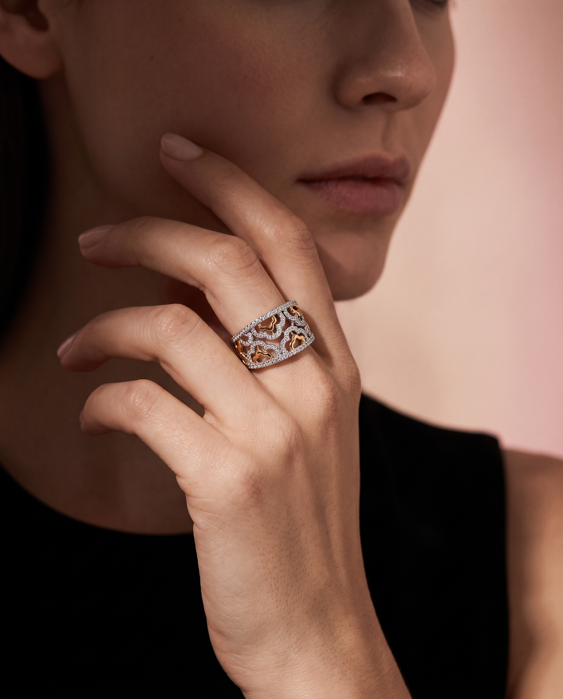 Two-Tone Filigree Band