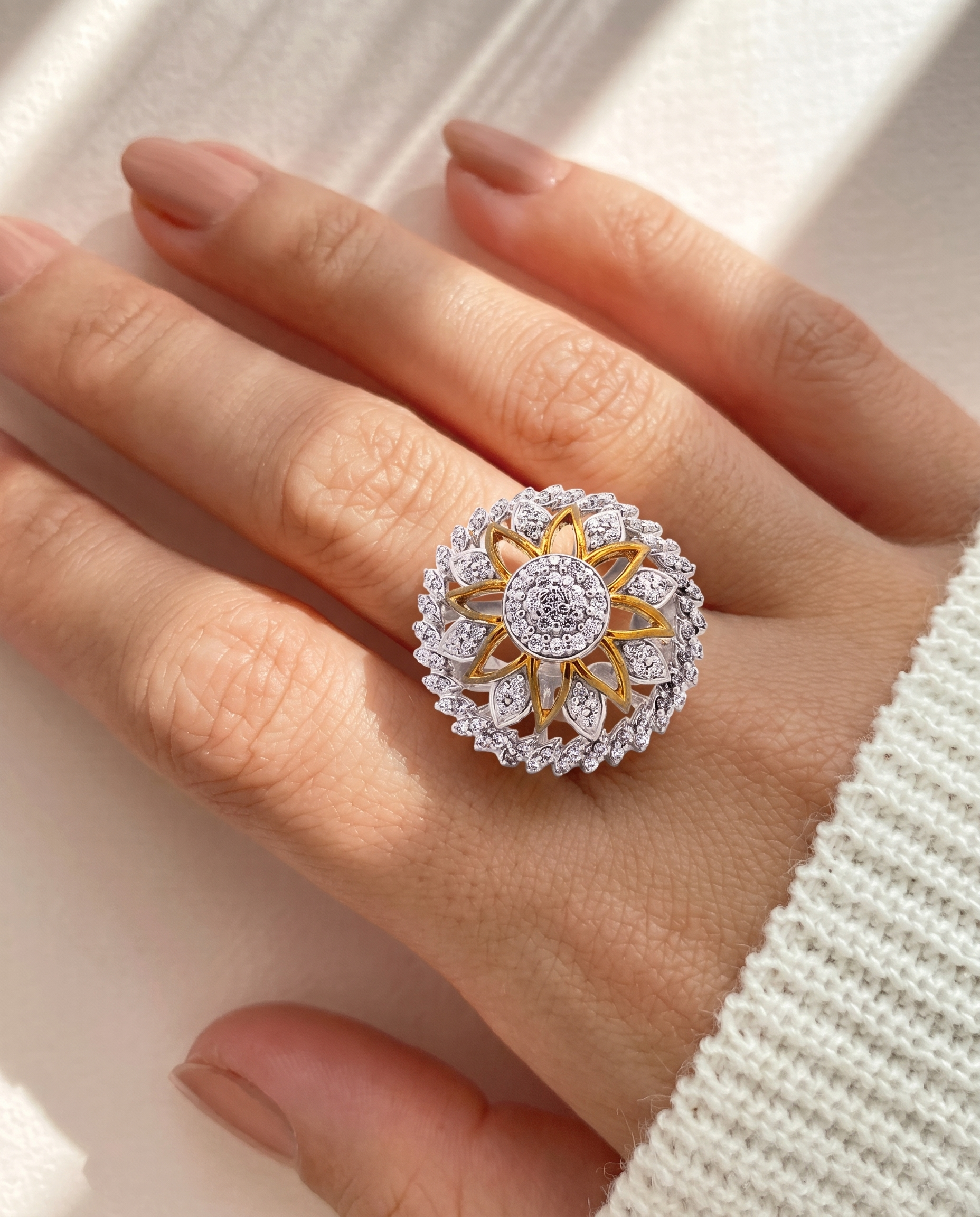 Sunflower Cluster Ring