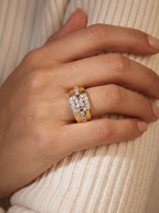 Halo Square Statement Ring