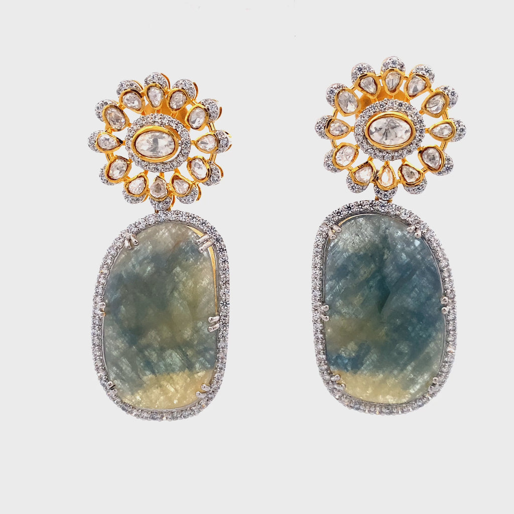Aqua Marquise Crystal Drop Earrings