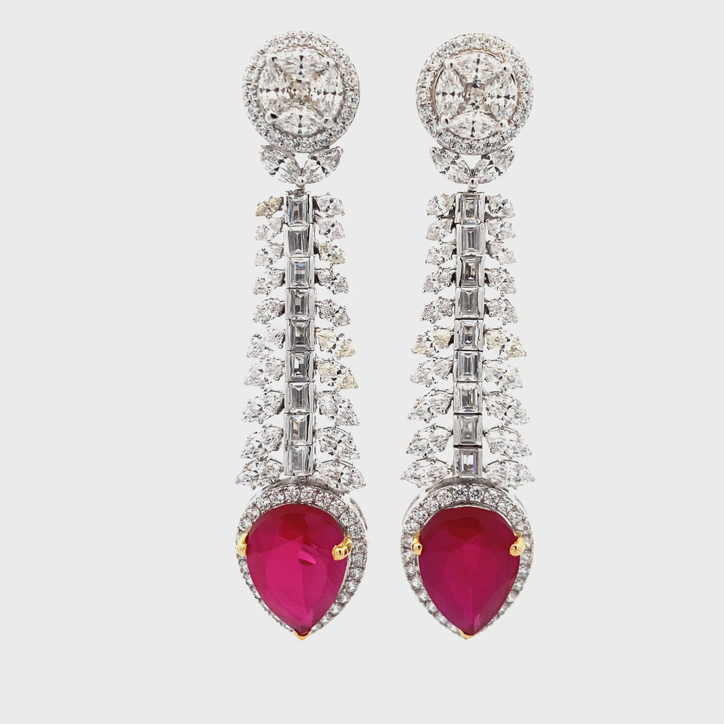 Ruby Moissanite Tennis Earring