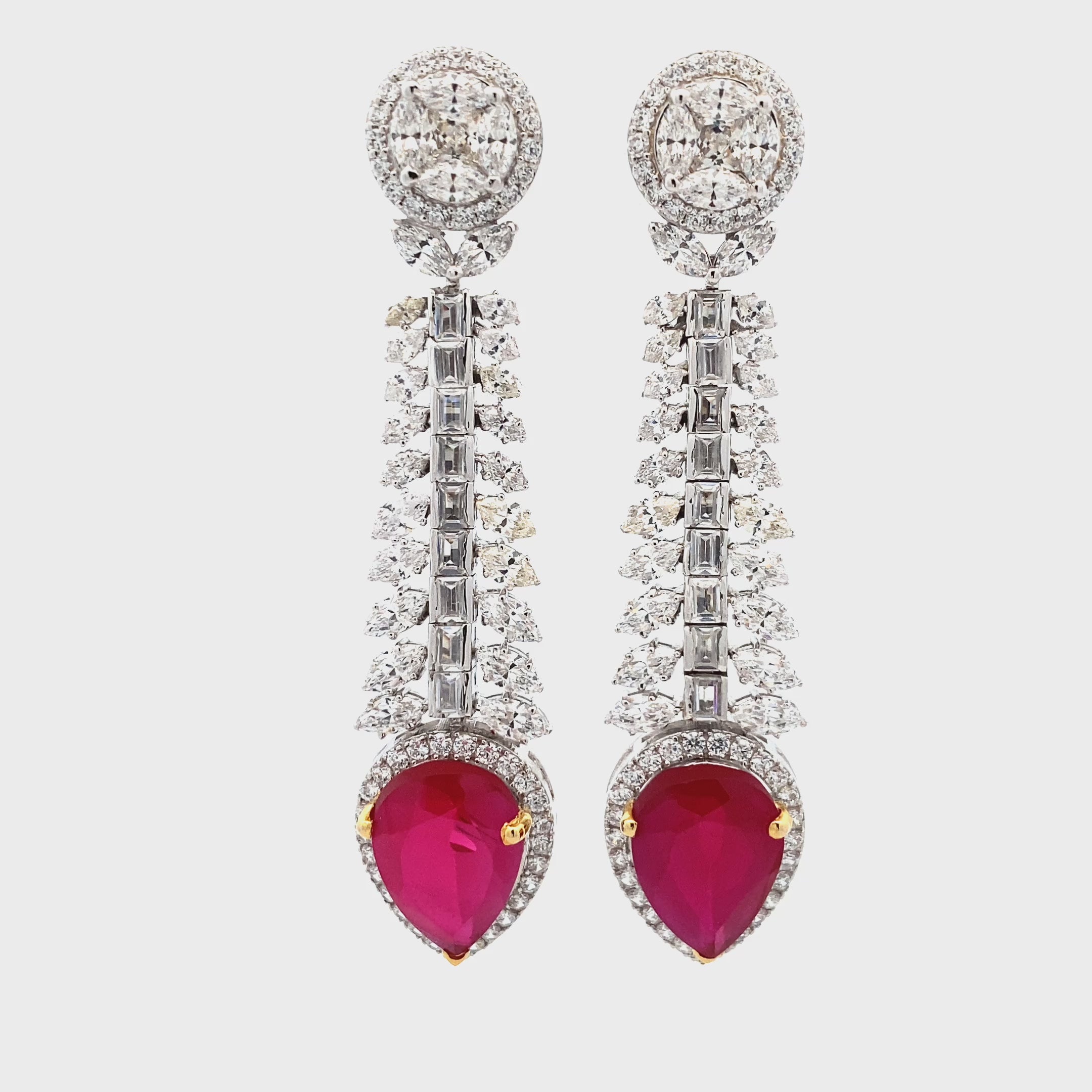 Ruby Moissanite Tennis Earring