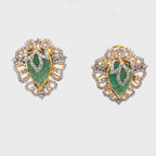 Emerald Moissanite Halo Earring