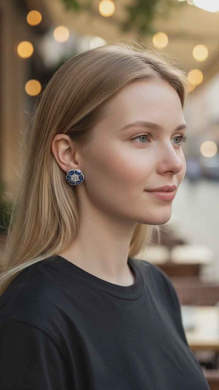 Ocean Royale Tanzanite Floral Studs