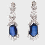 Sapphire Baguette Crystal Chandelier Earrings