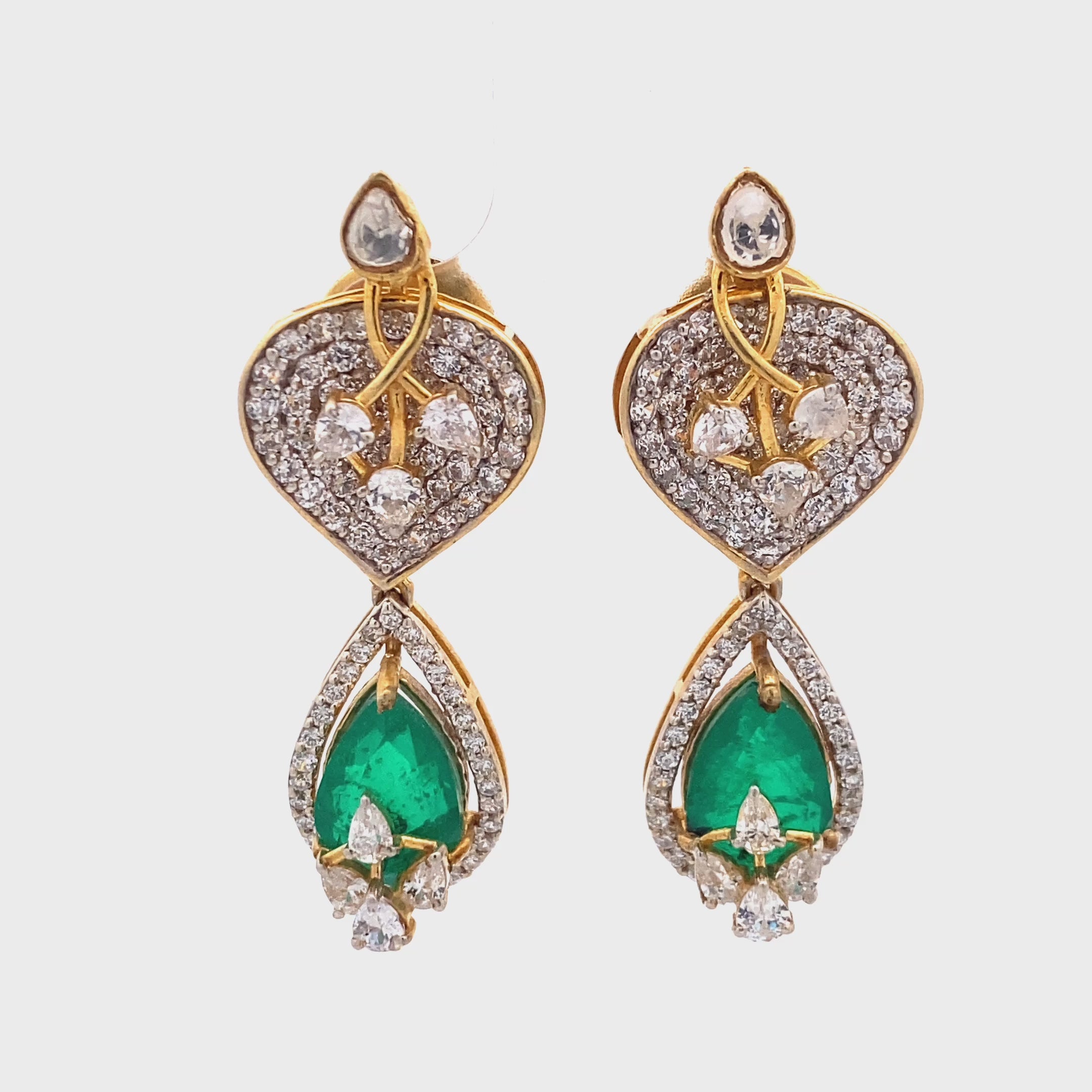 Emerald Crystal Halo Earrings