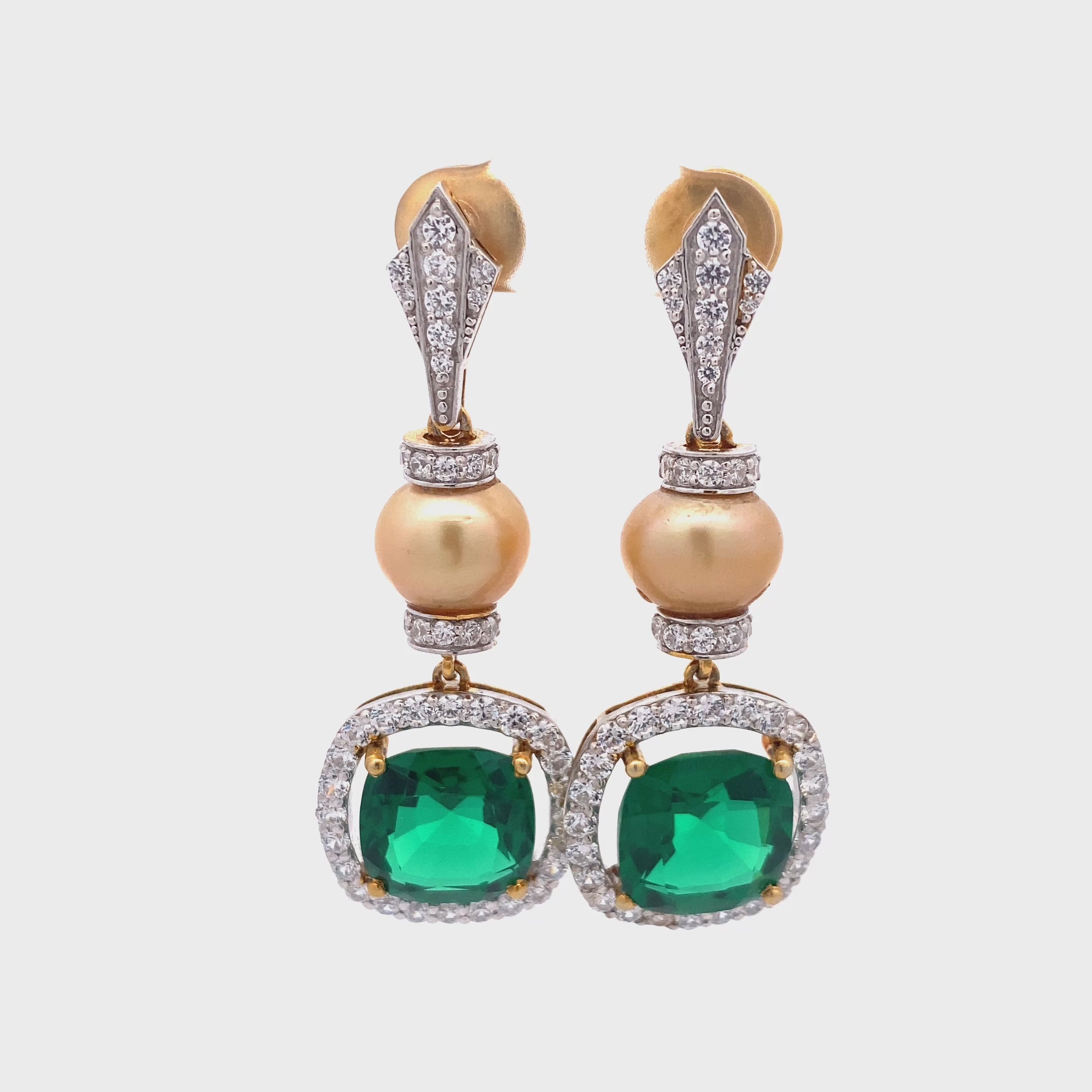 Emerald Pearl Linear Drops