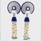 Lapis Enamel Pearl Tassel