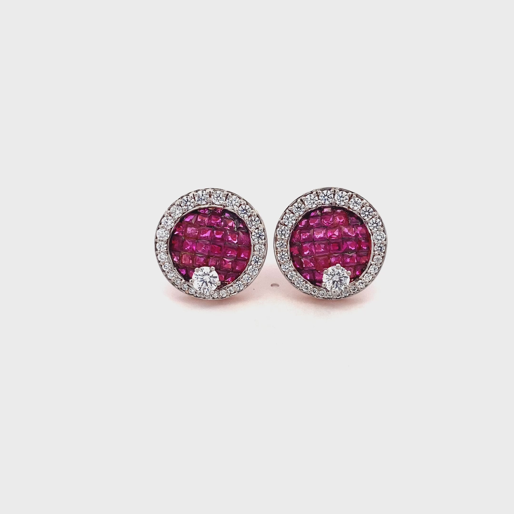 Ruby Halo Circle Studs