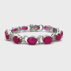 Oval Ruby Moissanite Bracelet