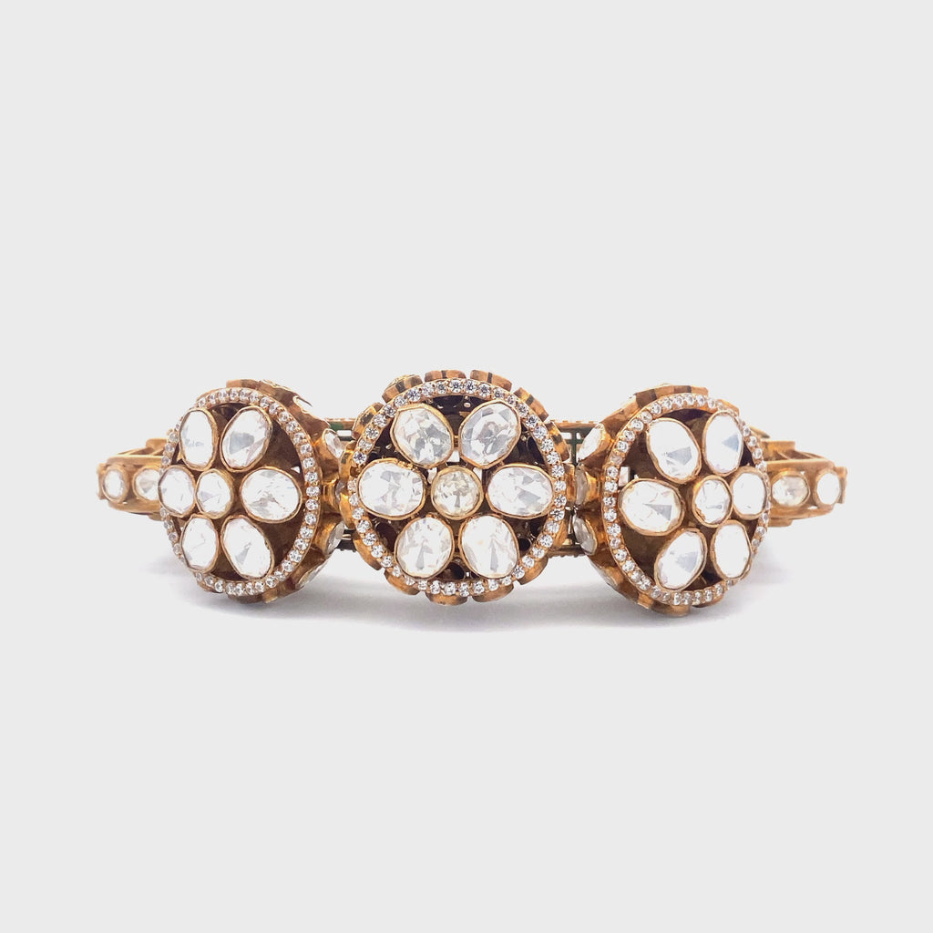 Verdant Lattice Emerald Bangle