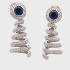 Sapphire Moissanite Spiral Earring