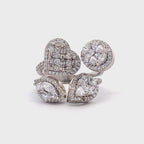 Multi Petal Bypass Silver Ring