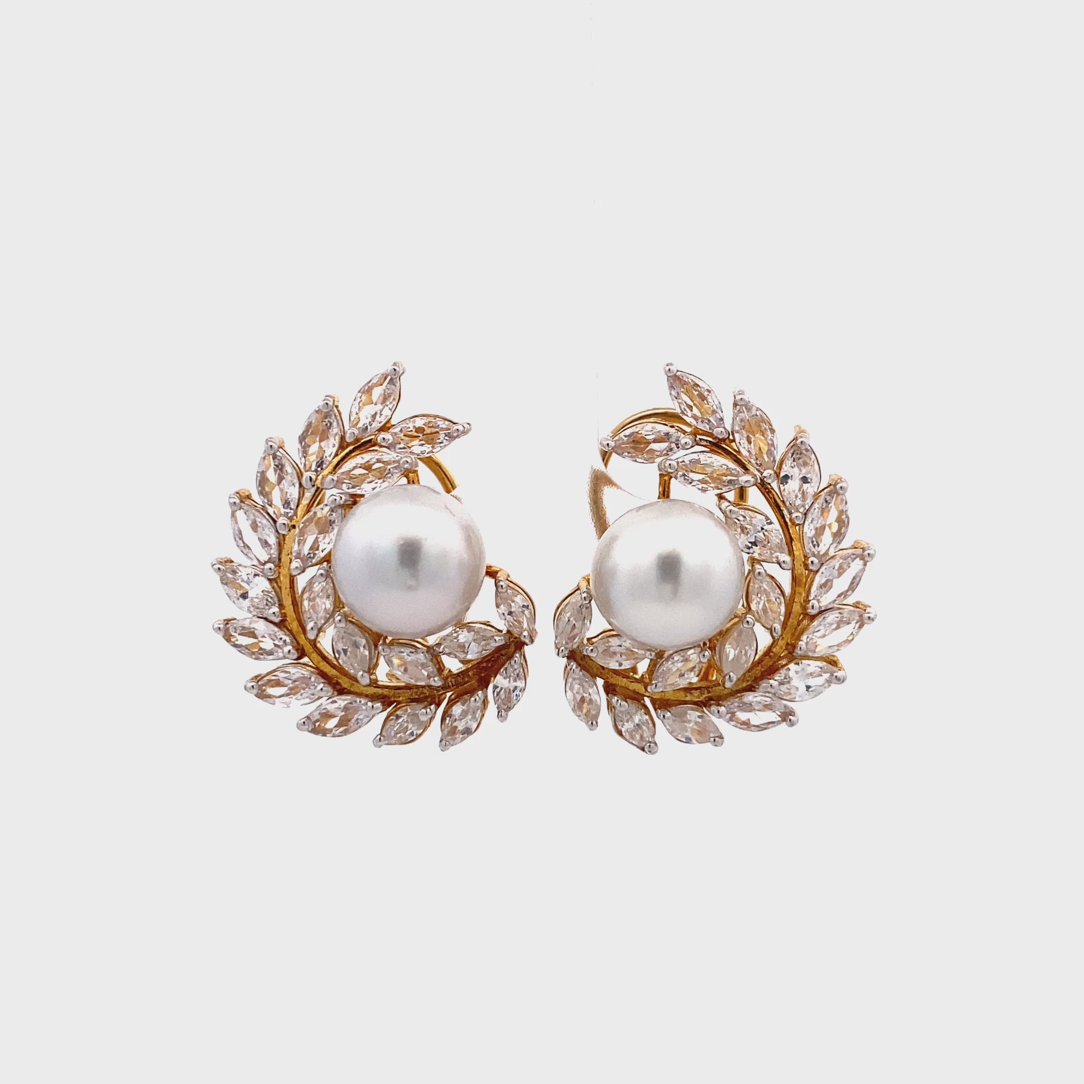 Open Laurel Leaf Studs